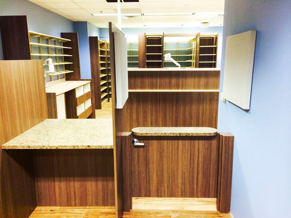 Custom Check Out Standing Consultation with Acoustical Panels Pharmacy